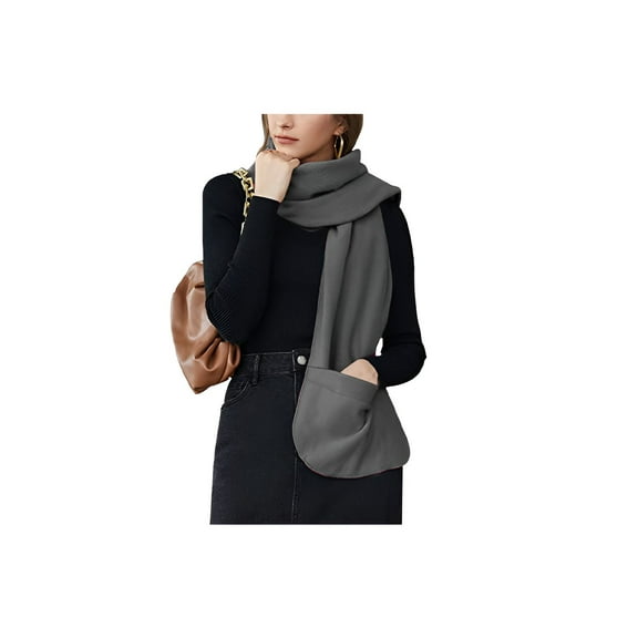 TELOLY Shawl Wraps for Women,Pocket Workmanship Shawls for Women,Comfortable and Skin-Friendly Fleece Wrap Shawl,Gray1