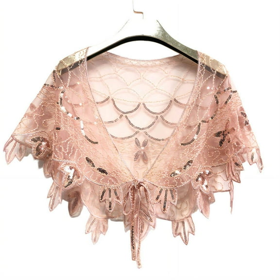 TELOLY Shawl Wraps for Women,Versatile for Multiple Occasions Shawls for Women,1920s Vintage Style Shawls and Wraps for Evening Dresses,Pink