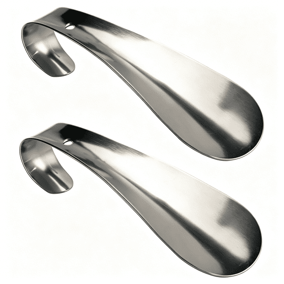 TELOLY Shoe Horn Long Handle for Seniors Men Women,Metal Shoehorn,Long-Handle Shoe Spoon,Boot Horn,Shoes Stick Helper,6 Inch Travel Small Stainless Steel Tool,Short Shoe Tongue