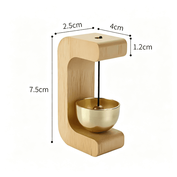 TELOLY Shopkeepers Bell,Wood Door Chime Hanging Magnetic Door Bell Jingle Bells Metal Doorbell with Self-Adhesive for Door Opening Business When Entering Decoration,Beige,C Shape