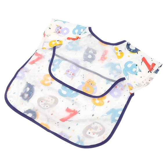 TELOLY Short Sleeve Baby Bib Number Teething Bib Toddler Feeding Bib Baby Drool Bib