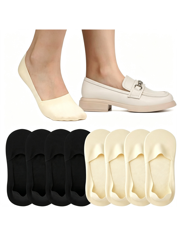 No Show Socks for Women Thin Ice Silk Non-Slip Loafer Footies Socks | Cool Fabric,Thin,Breathable,Hole Resistant,Blister Free,Invisible,Elastic,Fit for Flats,Sneakers,Daily Casual Wear