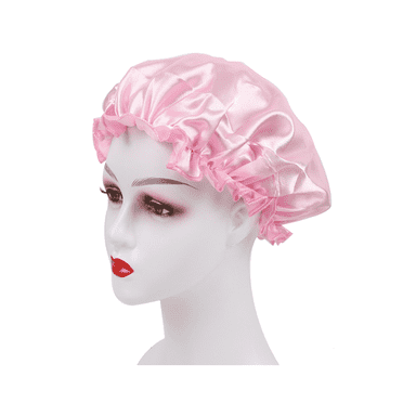 TELOLY Shower Cap Versatile Hair Bonnet Single Layer Bonnet for Sleeping,Pink