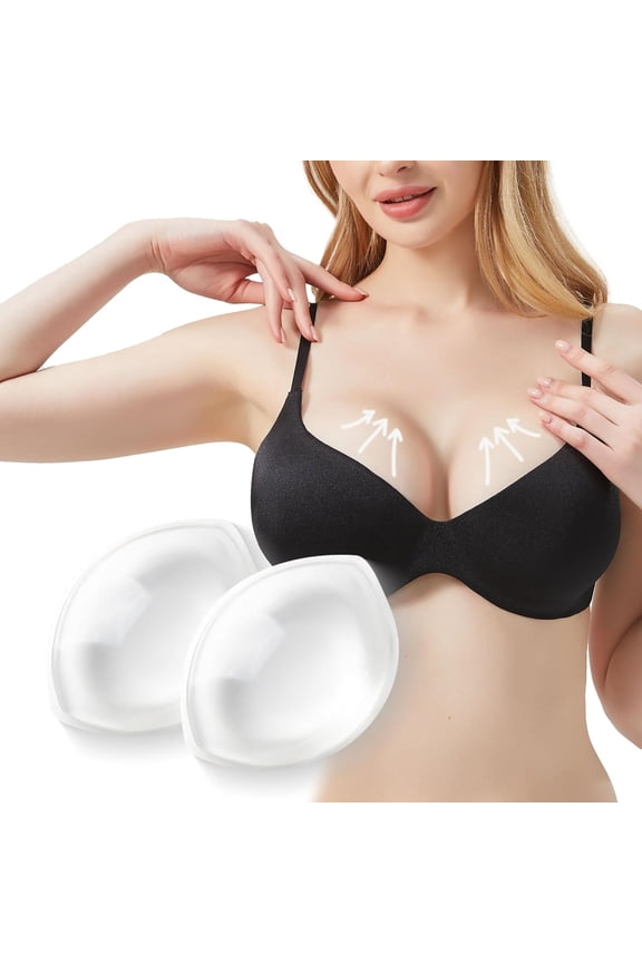 Silicone Bra Inserts Push Up Breast Pads, Clear Gel Invisible Bra Padding Bust Enhancer for Bikini Swimsuit