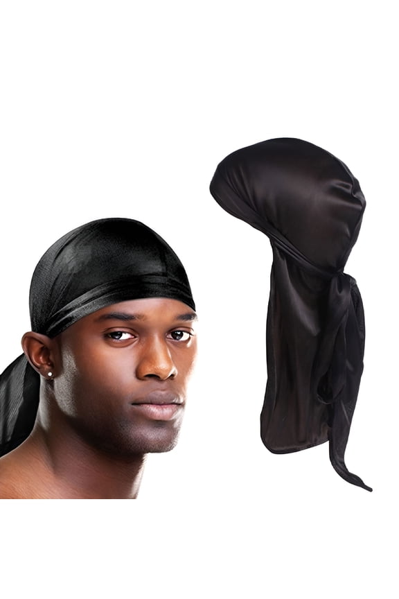 Silk Durag Long Tail Durags Headwraps Satin Elastic Durag for Men Women Waves Durags for Men