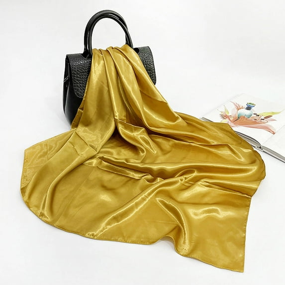 TELOLY Silk Scarf,2025 New Design Hair Scarf,Soft and Smooth Scarves,Yellow