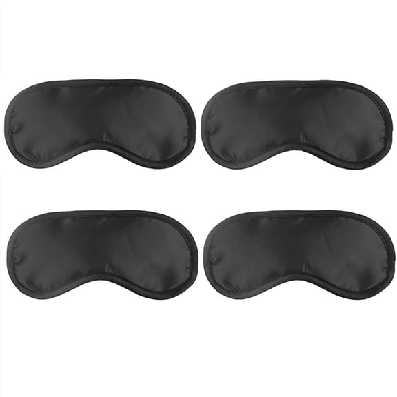 TELOLY Silky Soft Satin Sleep Mask Value Pack 4 Eye Masks - Black (4 Pack) Satin Sleep Mask Satin Eye Mask for Sleeping