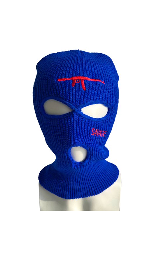 Ski Mask,Fine Embroidery Ski Mask for Men,Thickened Inside Full Face Mask,Royal Blue