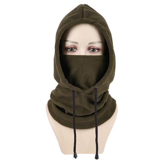 TELOLY Ski Mask,Thickened Fleece Ski Mask for Men,Strong Warmth Full Face Mask,Army Green