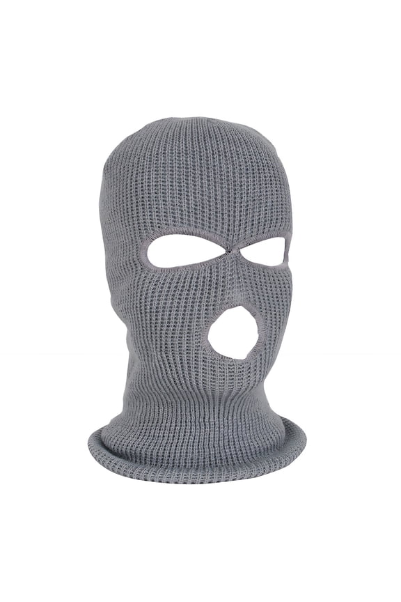 Ski Mask,Wool Material Ski Mask for Men,Warm and Cozy Full Face Mask,Light Gray
