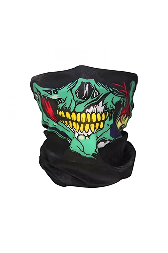 Skull Ghost Half Face Mask, Seamless Microfiber Neck Gaiter for Men, Moisture Wicking Balaclava for Motorcycle Riding, Skiing, Running, and Halloween