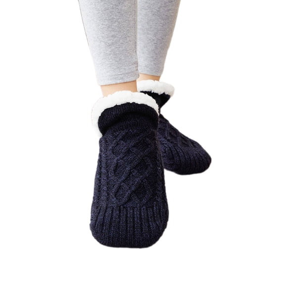 TELOLY Slipper Socks,Non-Slip Socks Warm Socks for Men,Comfortable Fit Winter Socks for Men,Black
