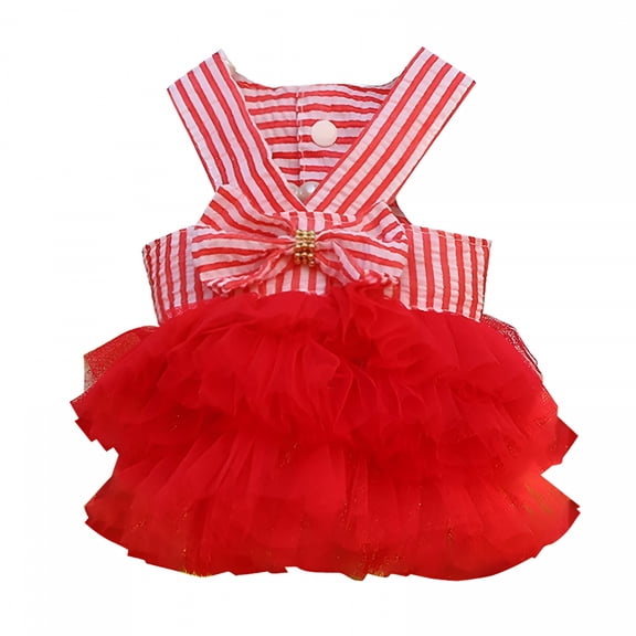 TELOLY Small Dog Sweater Bubble Skirt Cowboy Dress Dog Dress Princess Dresses for Dog Pet Supplies Red Dog Dresses