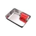 thumbnail image 1 of TELOLY Small Litter Box,Stainless Steel Material Stainless Steel Cat Litter Box,Even Heat Distribution Metal Litter Box,26*20*5CM, 1 of 4