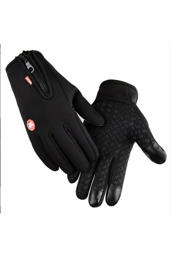 Snow Gloves Soft Fleece Lining Winter Gloves Men Windproof Design Driving Gloves Men Keeps Hands Warm Black Upgraded Version