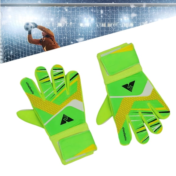 TELOLY Soccer Goalie Gloves,Youth Goalie Gloves Football Goalkeeper Gloves for Kids Youth & Adult Strong Grip Finger Save 4Mm Latex Finger Spine Protection,1Pc,Cloth,Glove