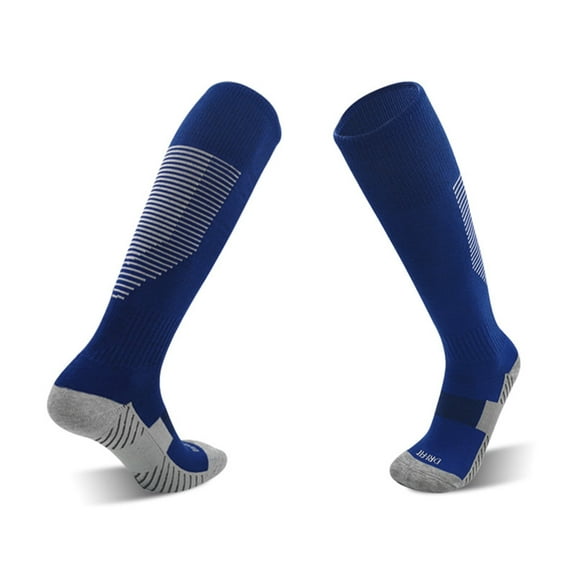 TELOLY Soccer Socks,High-Elastic Cuff Grip Socks Soccer,Comfort Moisture-Wicking Football Socks for Kids and Youth,Blue