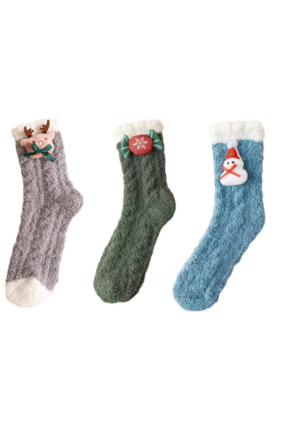 Socks Lightweight and Fitted Hospital Socks Lock the Temperature Dress Comfortably Fluffy Socks,Style1