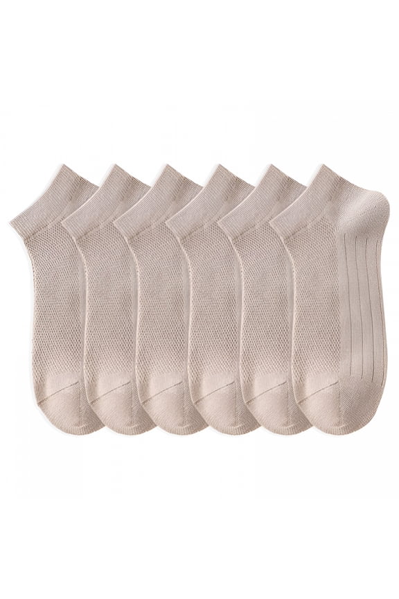 Socks Spring and Summer Thin Boat Socks Mesh Sports Socks Men'S Short Socks Khaki