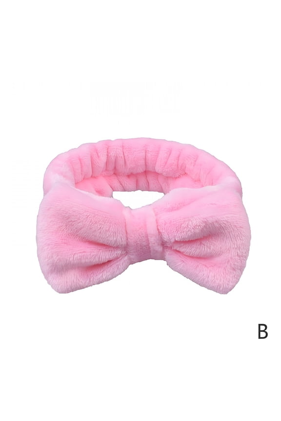 Soft Headbands for Washing Face Bow Knot Coral Fleece Hairband Elastic Facial Makeup Headband Hair Band for Women Girls Spa Headwraps Headwear Hair Accessories