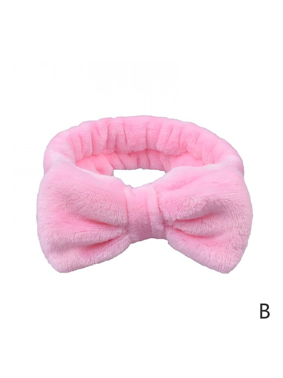 2026 New Soft Headbands for Washing Face Bow Knot Coral Fleece Hairband Elastic Facial Makeup Head Band Hair Band for Women Girls Spa Headwraps Headwear Hair Accessories