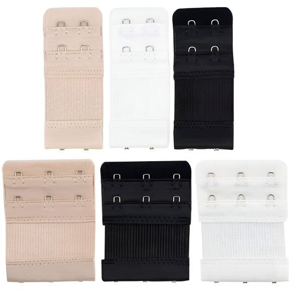 TELOLY Soft Stretch Bra Extenders, Women'S 2/3 Hook, Pack of 3