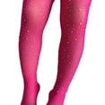 thumbnail image 1 of TELOLY Sparkle Tights,Fashionable Rhinestone Design Thermal Tights,Comfortable Fit Breathable Socks Warm Tights,Rose Red, 1 of 4