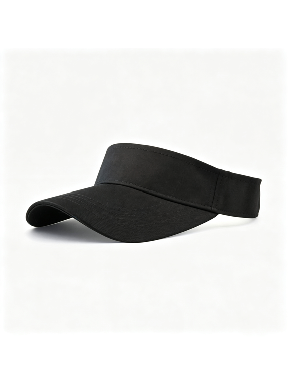 Sports Sun Visor Hats Cotton Twill Ball Adjustable Soft Black Visor Sun Caps for Men Women