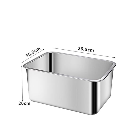 TELOLY Stainless Steel Cat Litter Box,Stainless Steel Material Small Litter Box,Keeps Food Fresh and Hygienic Steel Litter Box,36*27*20CM