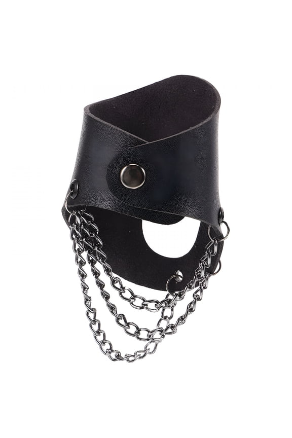 Steampunk Gothic Fingerless Leather Gloves for Men Steampunk Gloves - Black