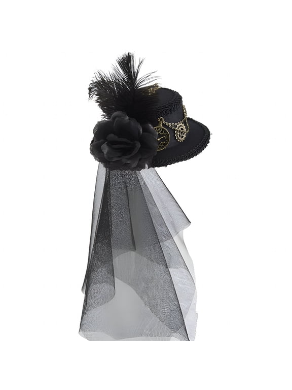 Steampunk Top Hat with Veil for Women