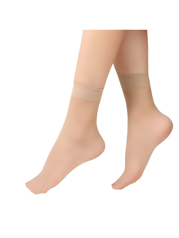 Compression Socks for Women 10 Pairs Sheer Ankle Sock Nylon Socks for Women Ankle High Sock Sheer Stocking Winter Falls Sock