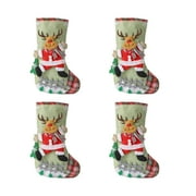 TELOLY Stockings,Gift-Giving Tradition Christmas Stocking,Practical and Festive Christmas Decoration,Linen Deer 31*19cm