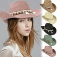 TELOLY Straw Cowboy Hat for Women Men Girls Roll up Wide Brim Western Cowgirl Summer Beach Sun