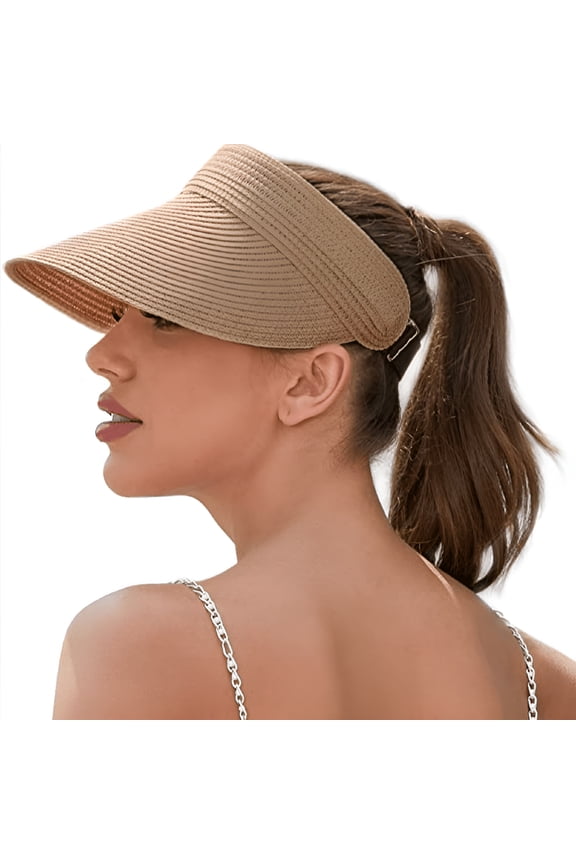 Straw Hats for Women, Visor Hats for Women Beach Hats for Women Sun Hat Womens Straw Hat Made of Natural Raffia