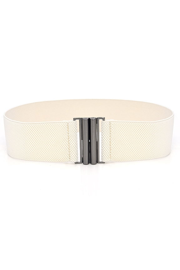 Stretch Belts for Women Plus Size Elastic Wide Waist Belts for Jeans Pants Dress Lady Fashion Waistband with Metal Buckle,Beige