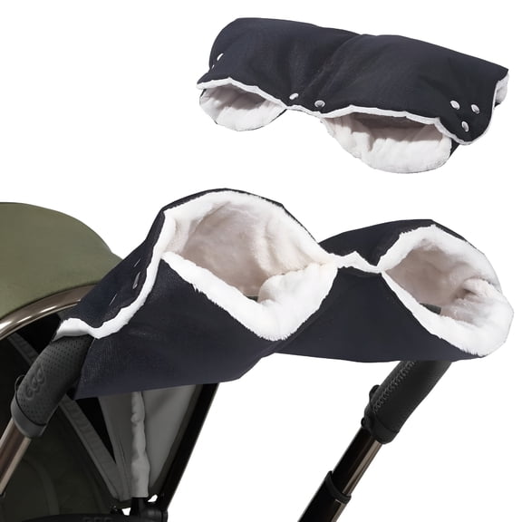 TELOLY Stroller Hand Muff Winter Extra Thick Pushchair Gloves Keep Warm for Parents and Caregivers in Cold Weather Anti-Freeze Extra Thick Gray Lining Fleece