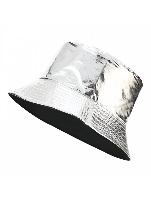 Stylish Waterproof Bucket Hat Pu Leather Rain Hats Reversible Packable Multicolor Travel Sun Fishmen Cap