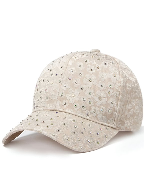 Summer Women Rhinestone Baseball Cap Flower Embroidery Hats Female Snapback Sun Hat Hip Hop Y2K Caps