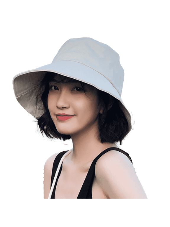 Sun Hat Cotton Wide Eaves Bucket Hat One Size Fits All Sun Hats for Women,Beige