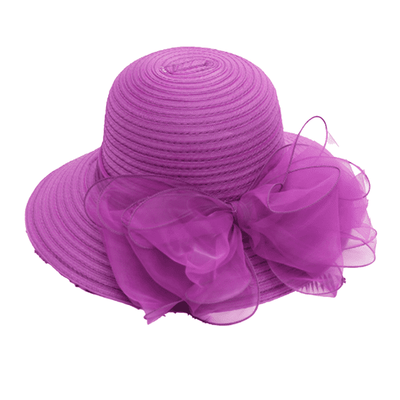 TELOLY Sun Hat Korean Style Bow Mesh Sun Hats for Women Summer Organza Personalized Large Flowers Beach Hats for Women,Purple