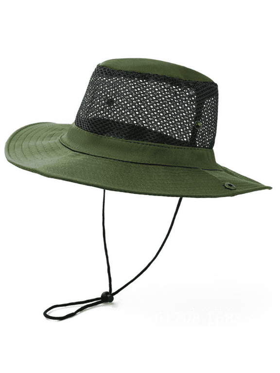 Sun Hat Large Brim Outdoor Bucket Hat Breathable Mesh Sun Hats for Women,Army Green