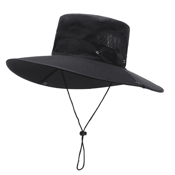 TELOLY Sun Hat Men'S Cotton One Size Fits All Hats Summer Big Brim Hat Mens Hat Moisture Wicking Bucket Hats for Men,Black