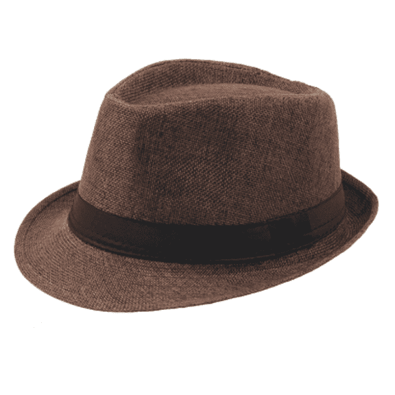 TELOLY Sun Hat Men Summer Outdoor Straw Beach Hat European and American Breathable Jazz Tapered Top Hat Beach Hat Hats for Men,Coffee