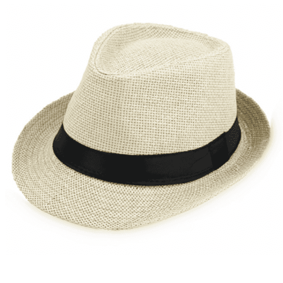 TELOLY Sun Hat Men and Women Korean Style British Straw Hats Beach Hat Fashionable and Versatile Hats for Summer Couples Top Hat,Beige