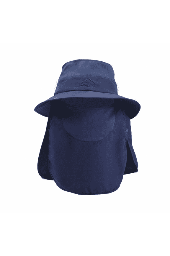 Sun Hat One Size Fits All Face Hat Multi-Faceted Sun Protection Cap,Navy Blue