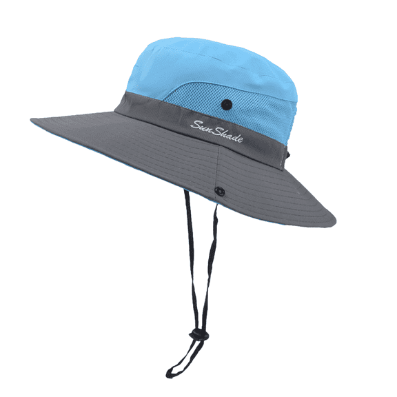 TELOLY Sun Hat Polyester Fiber,Lightweight Quick-Drying Bucket Hats for Woman Stylish and Beautiful Hat with Large Brim Bucket Hat,Blue