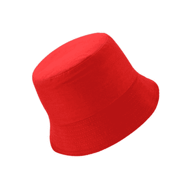 TELOLY Sun Hat Solid Color Cotton for All Seasons Bucket Hats for Woman Simple and Versatile Short Brim Hat Mens Hat,Red