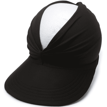 TELOLY Sun Hat Spring and Summer Outdoor Sports Empty Top Sun Hats for Women Solid Color Casual and Versatile Beach Hat,Black