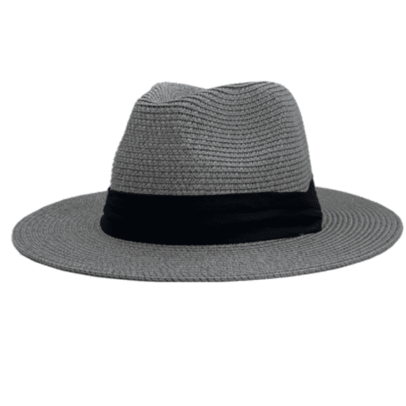 TELOLY Sun Hat Women Summer Wide Brim Hat Bucket Hats for Woman Four Seasons High Top Foldable Paper Straw Straw Hat,Gray